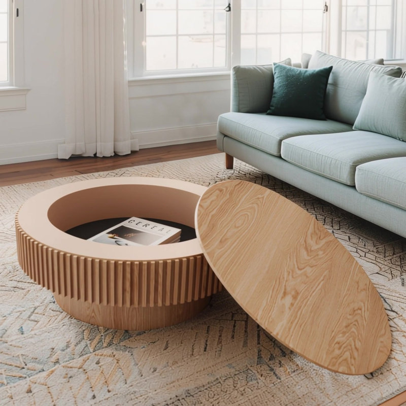 Table basse 31,5 po avec rangement, Noyer