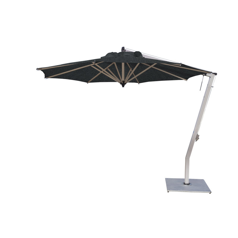 Picollo 10.5' Round Cantilever Umbrella, Double Stack Metal Plate, Mineral Blue