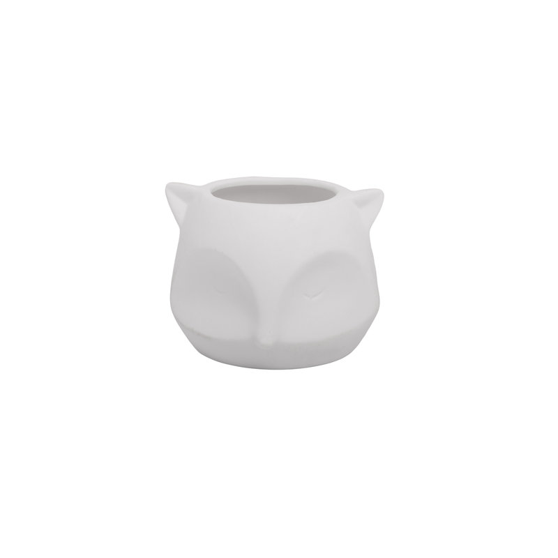 Pot de céramique rond en grès blanc