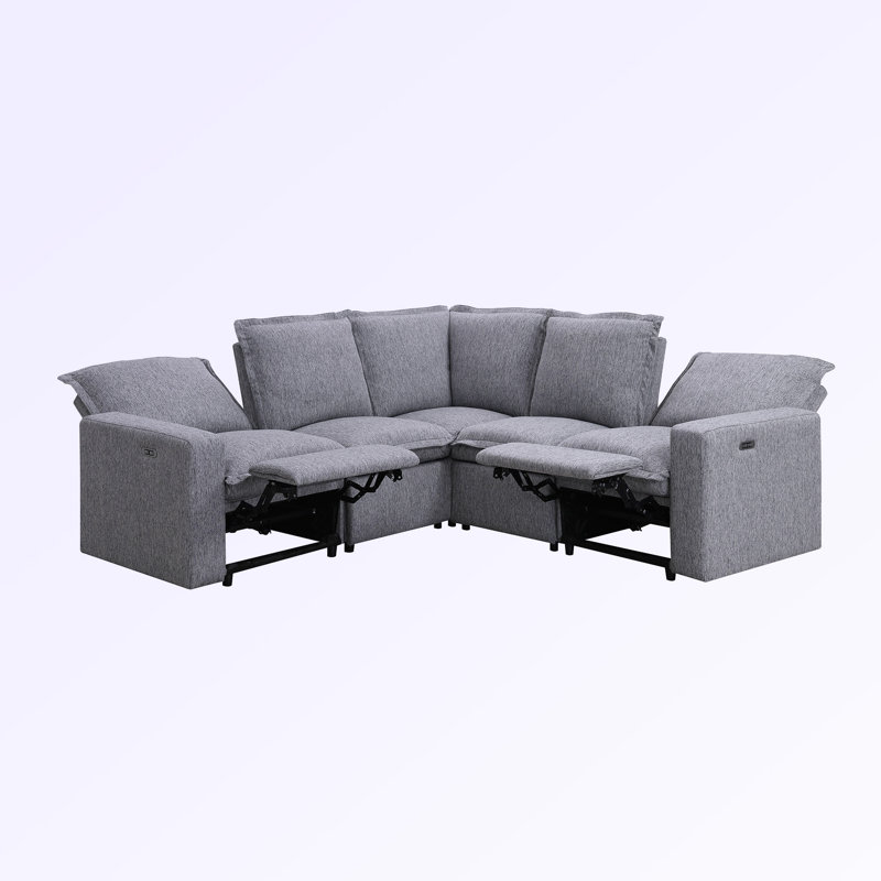 Fauteuil de cinéma inclinable électrique, Mélange de polyester gris