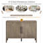 U_STYLE Buffet de ferme 47,2 pouces avec placage de frêne et 2 portes-536740179