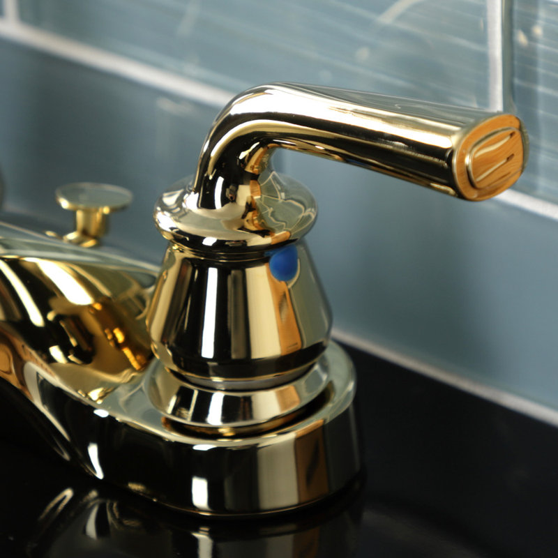 Robinet de salle de bain à ensemble central avec bonde, Or
