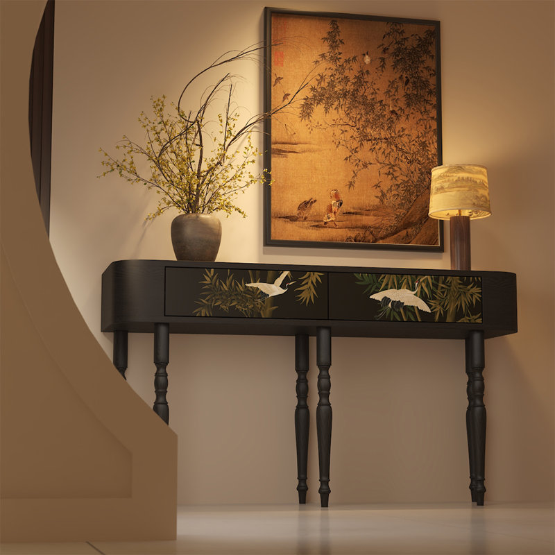 Table d'entrée à tiroirs de style français, H 31,5 po x l 55,12 po x P 15,75 po