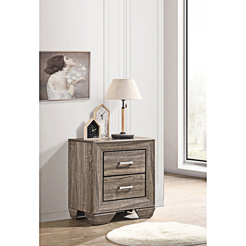 Table de chevet avec tiroir, Taupe