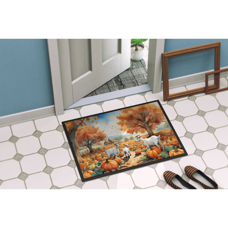 Autumn Goats Doormat, 24" W x 36" L