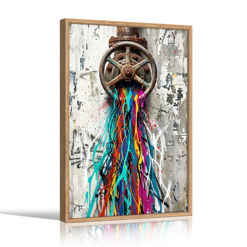 «Colorful Flow», ensemble de 1 reproduction d'art sur toile, Natural, 48"H x 36"W