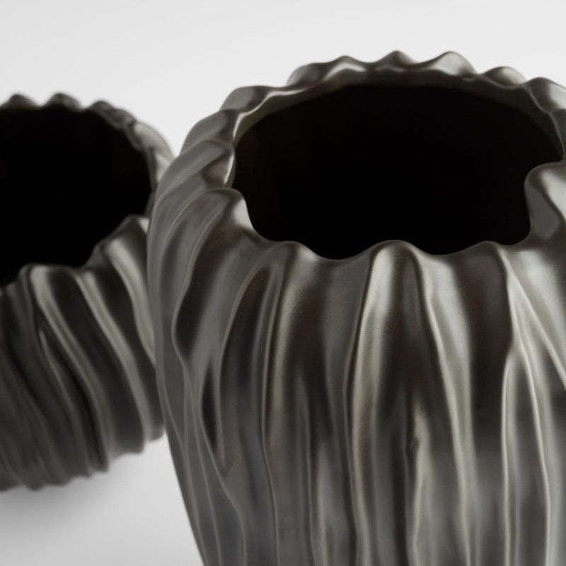 Abyssus Handmade Ceramic / Porcelain Table Vase, 8" H x 9" W x 9" D