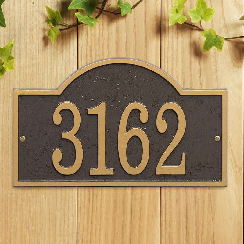 Fast and Easy 1-Line Wall Address Plaque, Bronze/Gold, Yes