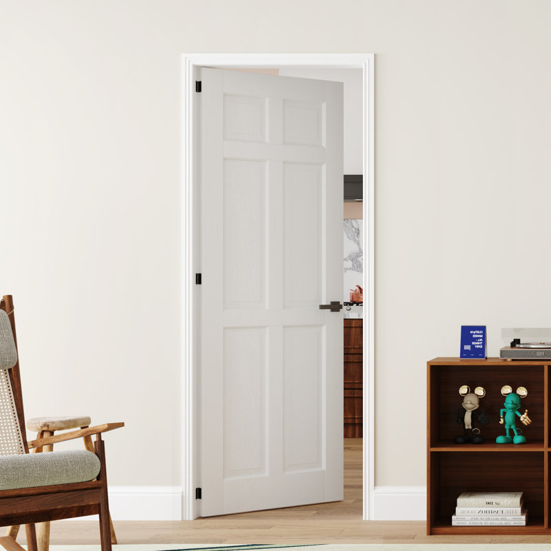 Intérieur 6 panneaux de porte en bois avec porte de garde-manger pré-montée, 30 po x 80 po, Gauche