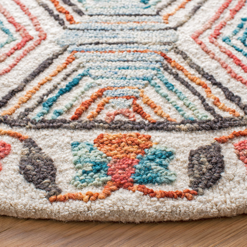 Brashear Hand Tufted Wool And Cotton Geometric Rug, Rectangle 3' x 5'