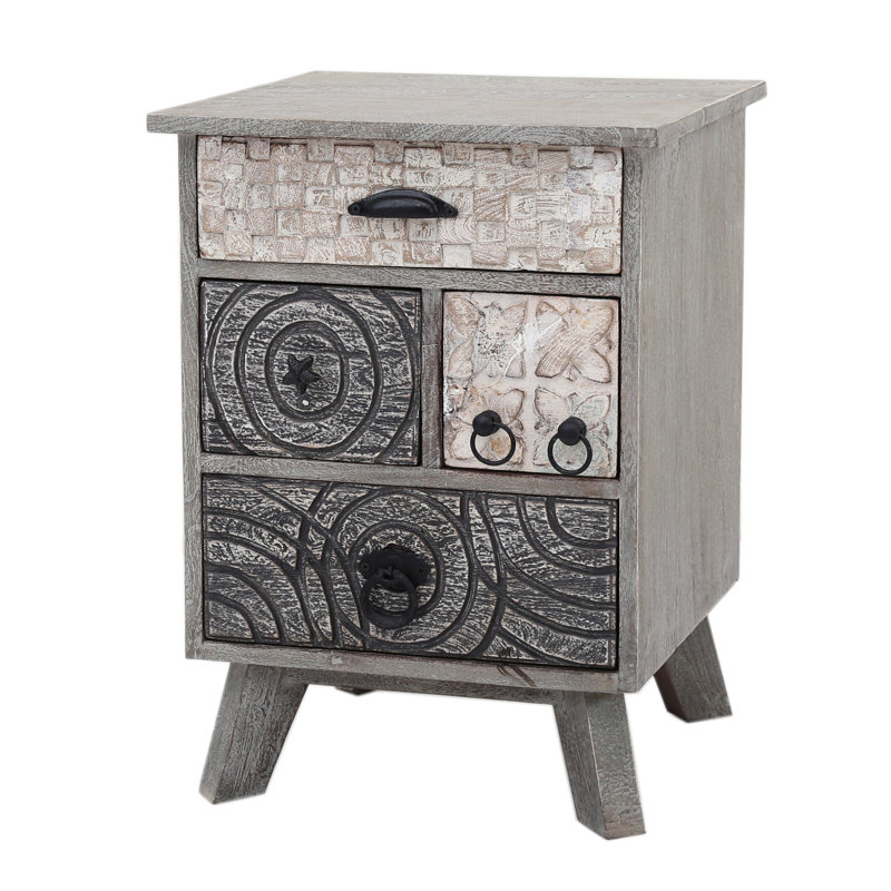 Clem Solid Wood 44 cm W Chest of 4 Drawers