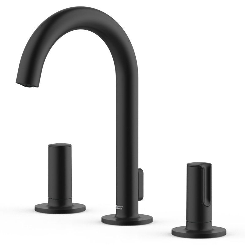 Studio S Widespread 2-handle Bathroom Faucet with Drain Assembly, Matte Black, Knob Handle