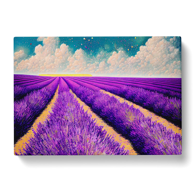 Incredible Lavender Flower Field - Wrapped Canvas Print, 35cm H x 50cm W x 3cm D