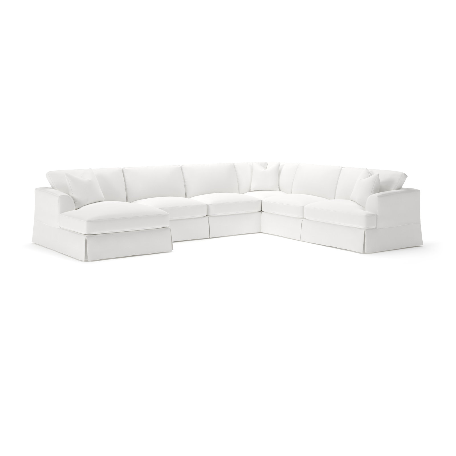 Lucia 151" W U-Shaped Sectional, Left Hand Facing, Bayou Off White Canvas