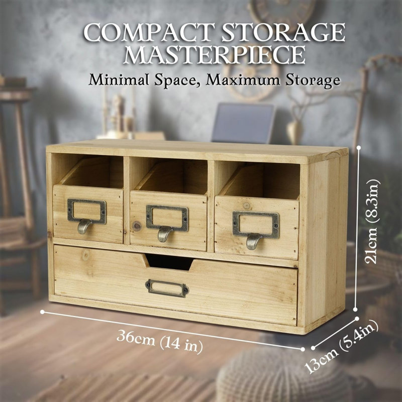 Solid Wood Desk Organiser