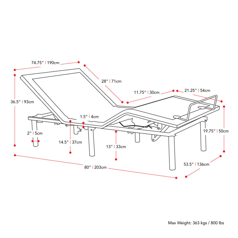 Yonker Adjustable Bed with Wireless Remote, King