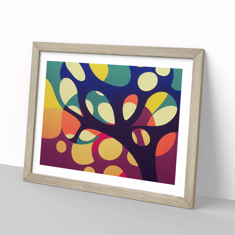 Stimulating Abstract Tree - Framed Print, 46cm H x 64cm W x 2cm D, Oak Framed