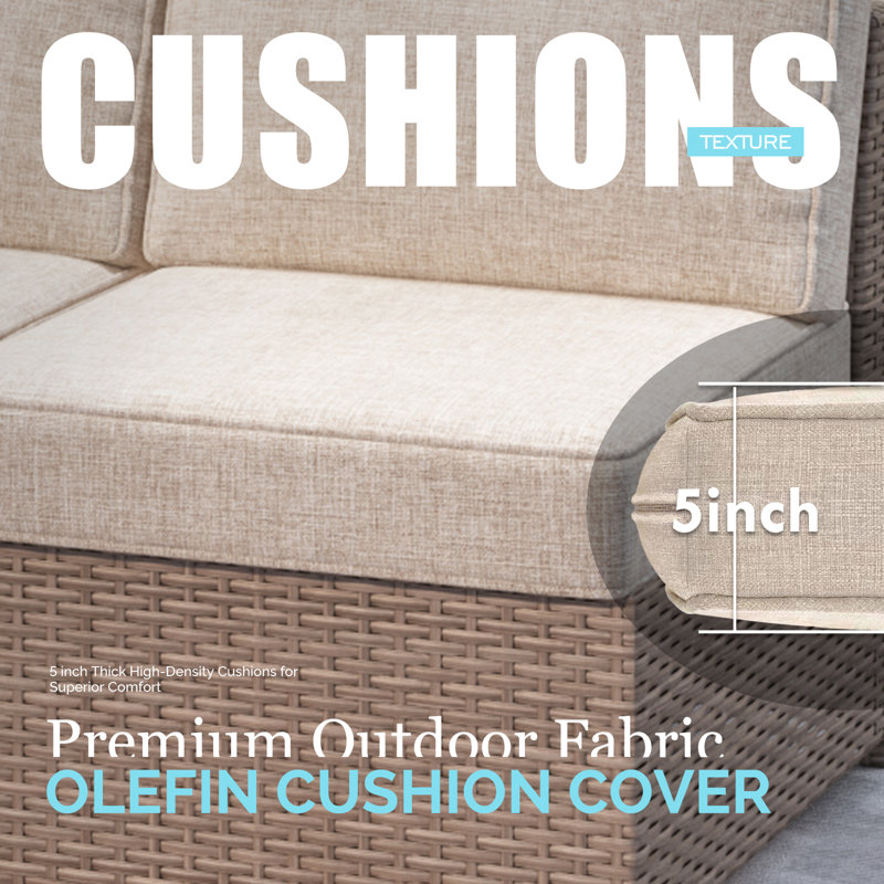4-person Outdoor Patio Sofa With Cushions