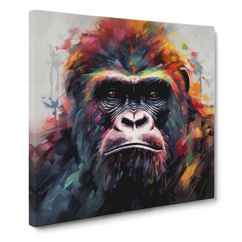 Gorilla Abstract No.1 - Wrapped Canvas, 35cm H x 35cm W x 3cm D