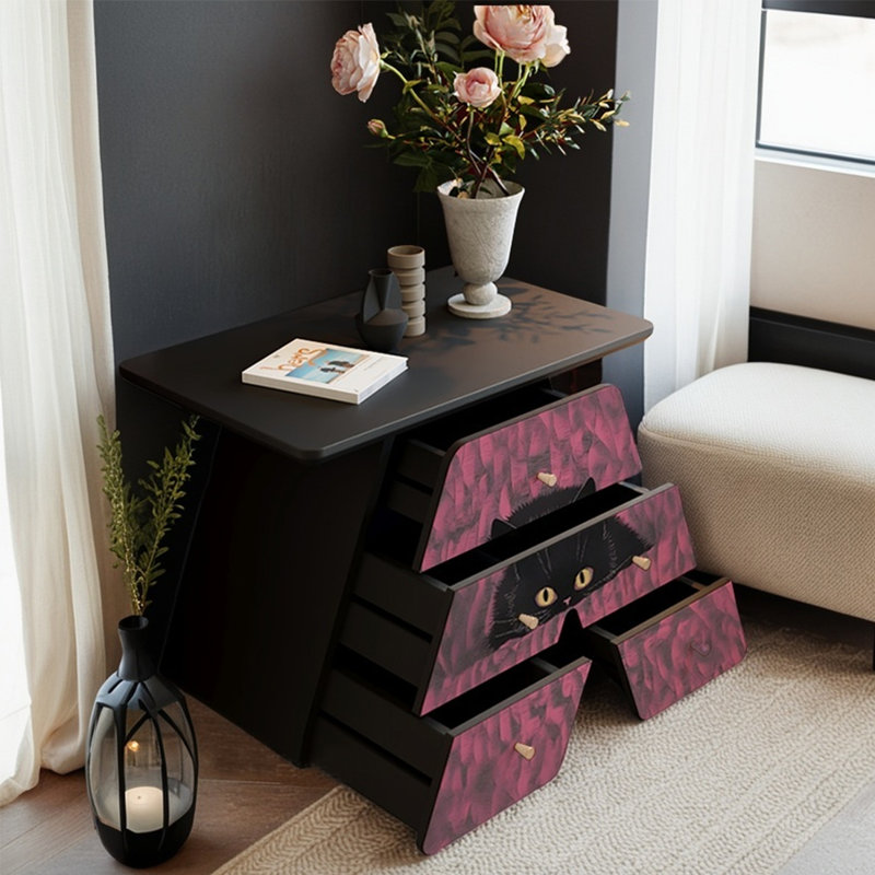 Large-capacity drawer creative accent cabinet, Black
