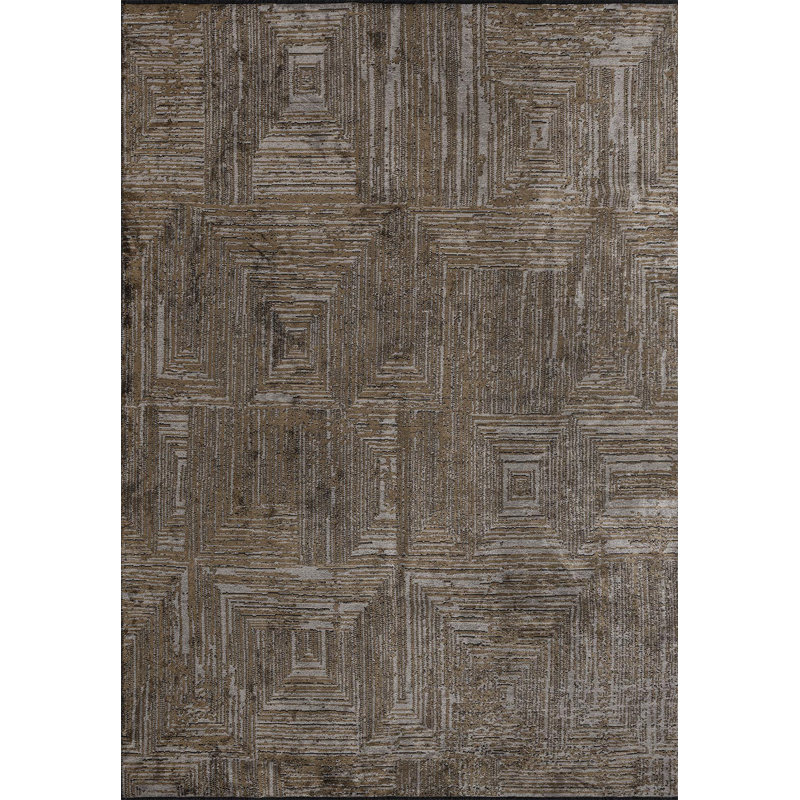 Althia Geometric Hand Loom Indoor / Outdoor Area Rug, Rectangle 5'3" x 7'6"