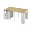 Table de salle à manger moderne extensible avec 3 rallonges amovibles et un système de rangement à 3 niveaux