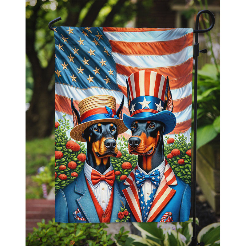 Drapeau All American Garden, Doberman pinscher rouge