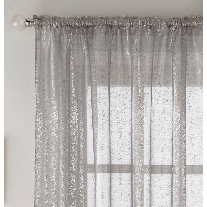 Resor Sheer Curtain Pair, 140cm Width x 122cm Drop, Grey