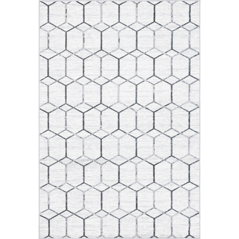 Linares Geometric Hand Woven Area Rug, Rectangle 152 x 244cm
