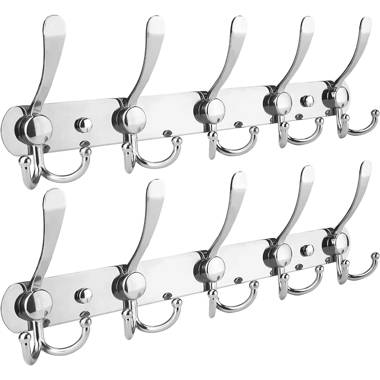 Richelieu NH1182114 Quadruple Robe Hook Rack - White / Brushed Nickel