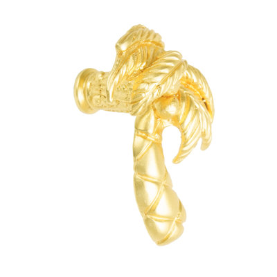 Coastal Living palm tree right curved knob  in finish Satin Gold