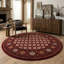 Tapis à branches rondes de style oriental Bokhara oriental rouge / beige 8 pi x 8 pi (7 pi 6 po x 7 pi 6 po) Branchda Rawda, tapis traditionnel, à poils courts et résistant aux taches-455584682