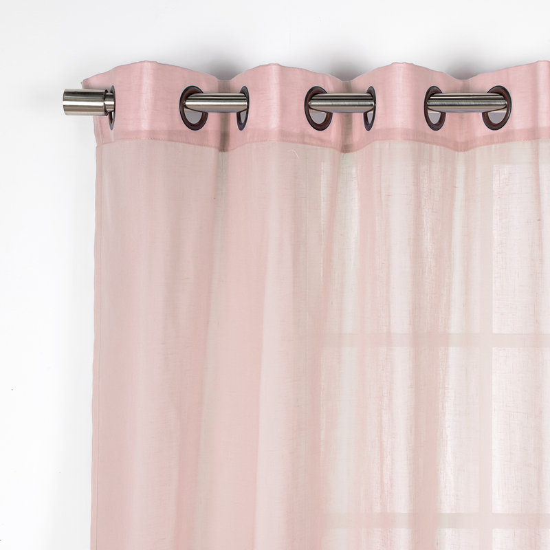 Paire de rideaux semi-transparents avec œillets Taumsauk, Rose, L 52 po x L 96 po