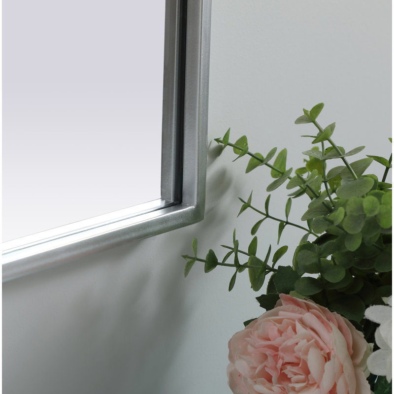 Sabine Metal Arch Wall Mirror, Silver, 36" x 24"