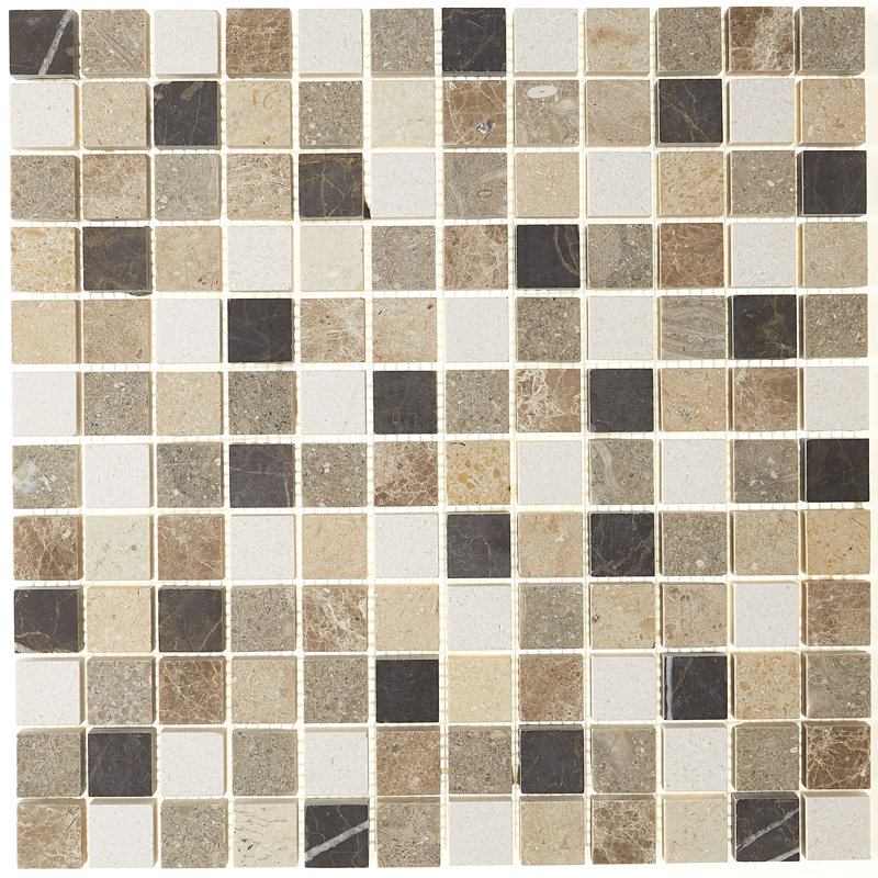 Marble Collection 1" x 1" Natural Stone Mosaic Accent Tile in Brenta Blend