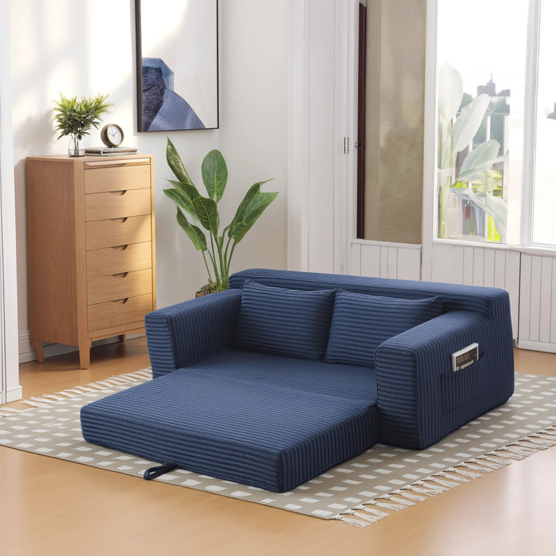 Canapé convertible pliable Boneless, Bleu