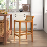 Tabouret de comptoir en bois massif 25,75 po Lea