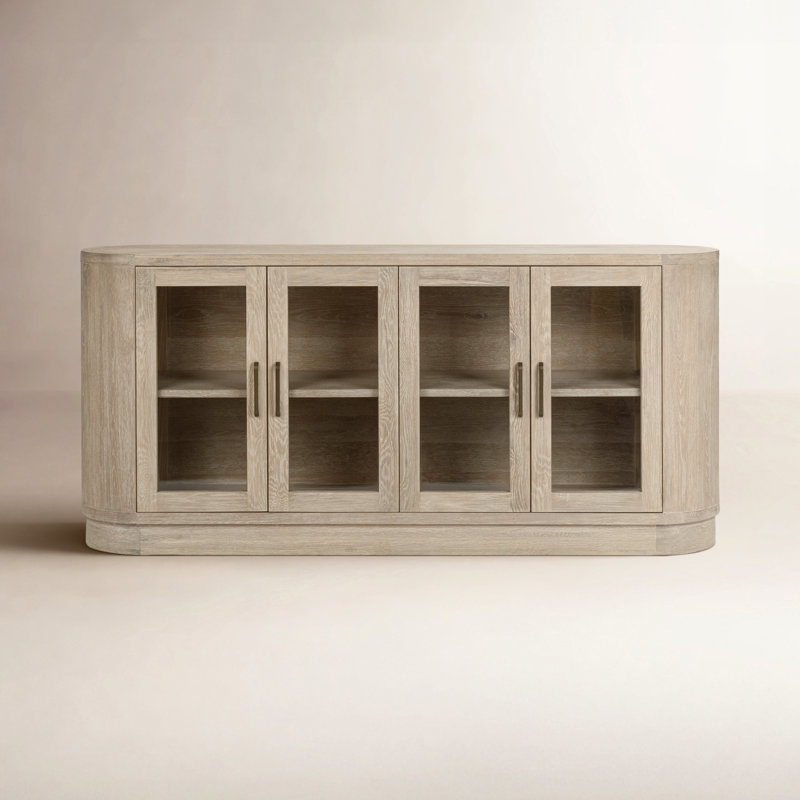 Buffet en placage de chêne 78 po Vander, Blanc délavé