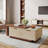 Expandable Wooden Coffee Table With Dual Storage Drawers, Featuring Dual-Tone Centerpiece & Sliding Tabletop, Versatile Hidden Compartment Rectangle Cocktail Table Ideal For Living Spaces