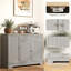 Buffet buffet avec tiroir, tablette réglable, gris-1964775853