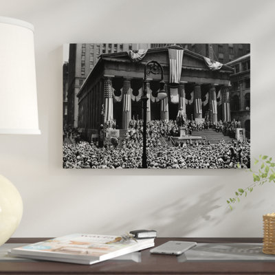 " 1942 WW II War Bond Rally Federal Treasury Building New York Stock Exchange Wall Street Manhattan New York City USA " by Vintage Images