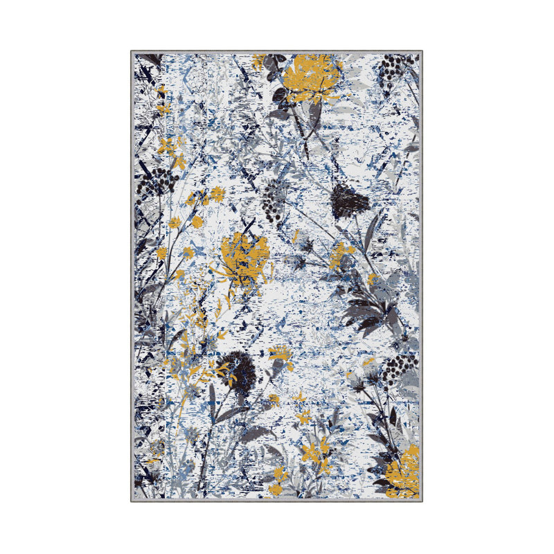 Tapis 100% polyester de qualité supérieure, imprimé en 3D, 4 po x 6 pi, hauteur de poils de 0,04 po | Antibactérien, points antidérapants en PVC, lavable à la machine | Idéal pour le salon, la chambre à coucher et la salle de jeux, design élégant et durable