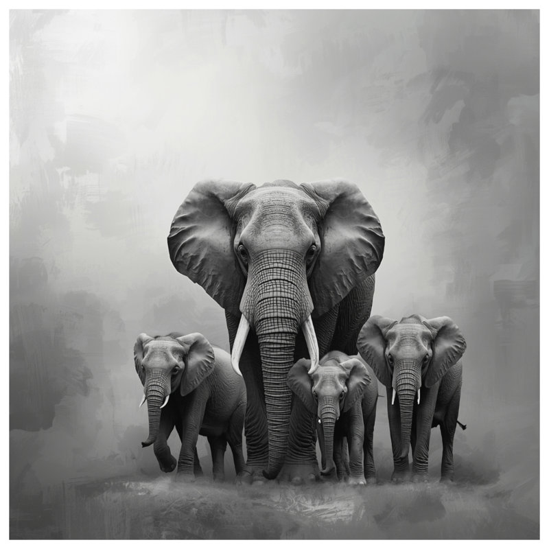 Rideaux de douche African Elephant Family, 70in W x 72in H