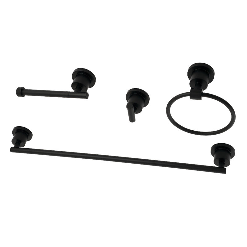 Kingston Brass Concord 4-Piece Bathroom Hardware Set, Matte Black