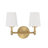 Edin 2-Light Dimmable Brass Vanity Light