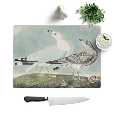 Tempered Glass Common American Gulls Chopping Board