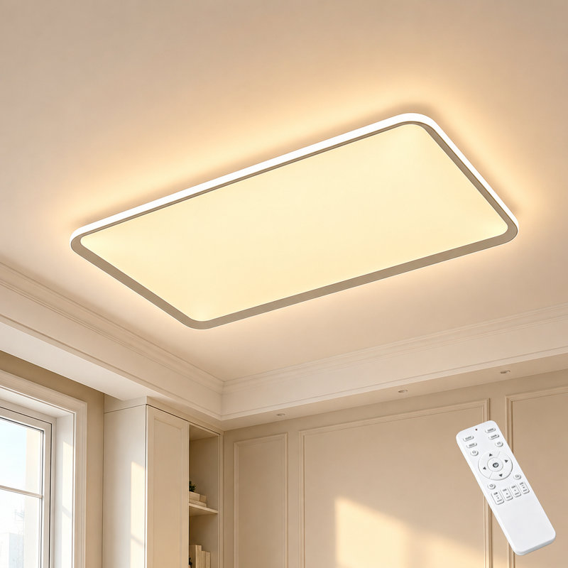1-Light 35.43'' Rectangular LED Dimmable Flush Mount