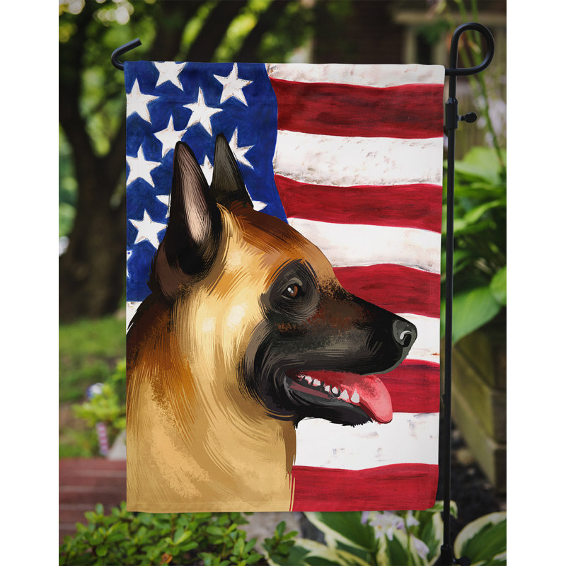 Double Sided 15'' H x 11'' W Polyester Independence Day Garden Flag, Belgian Malinois
