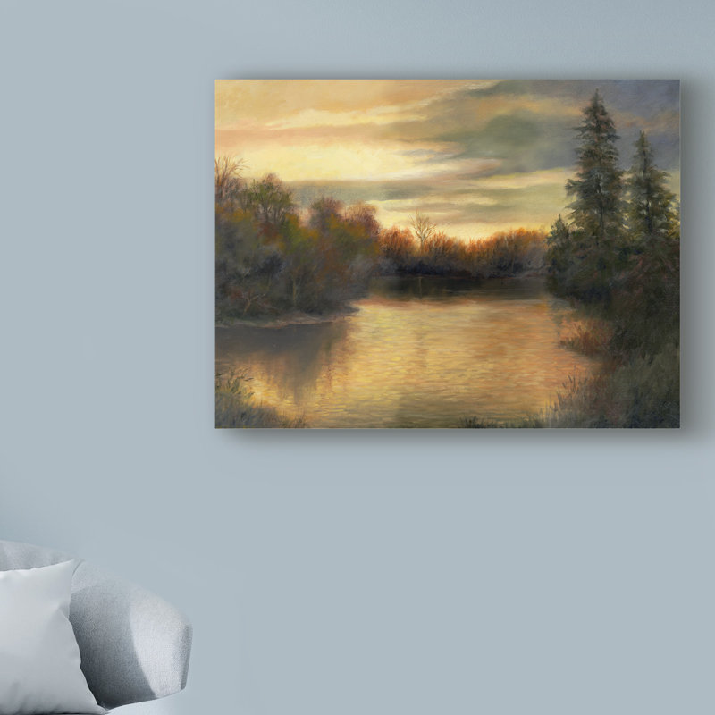 « golden moments », reproduction de peinture à l’acrylique sur toile tendue, H 35 po x l 47 po x P 2 po