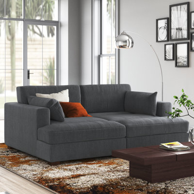 Power Reclining Loveseat Sofa Couch With Power Outlets & Colorful LED Lights For Living Room